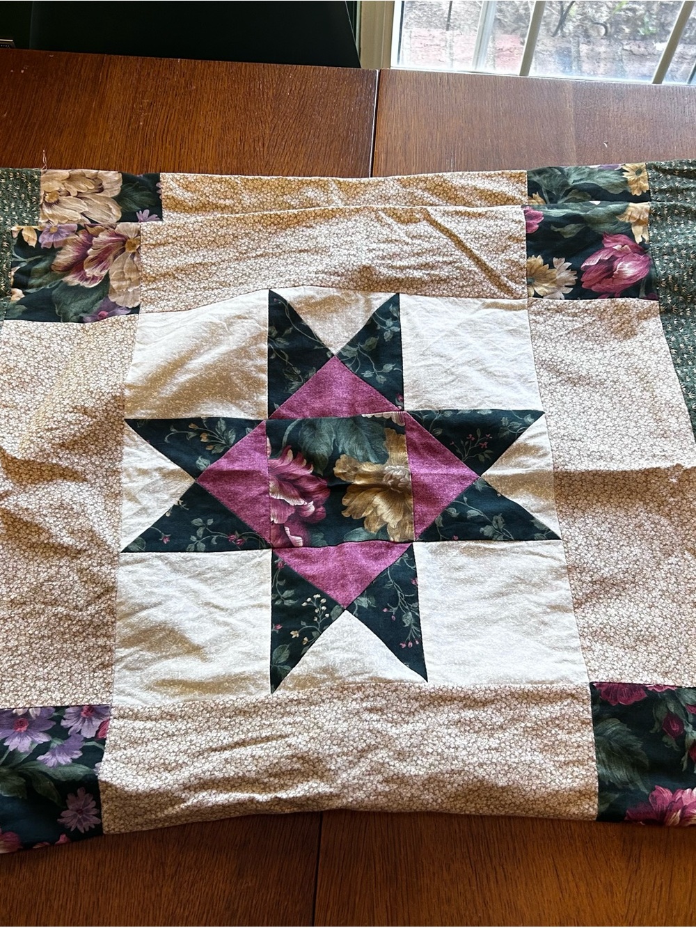 Floral Star Patchwork Quilted pillow shams set of 2